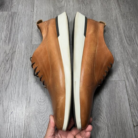 Men Sz 14 Wolf & Shepherd Longwing Crossover Honey Loafer Tan Lace Leather Shoes main image 5